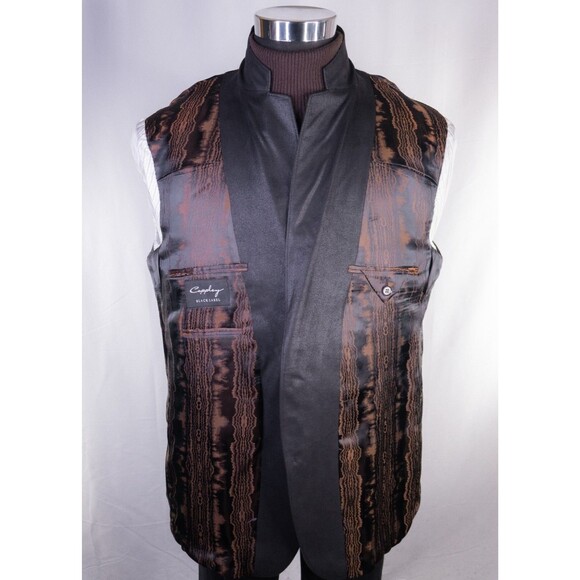 Coppley Faux Leather Black GRANDY Sport Coat Jacket Blazer Sz 46R Two Button EUC - Picture 9 of 13